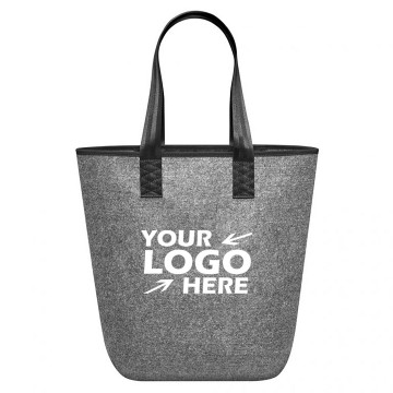 Grey Felt Tote Shopping Bag
